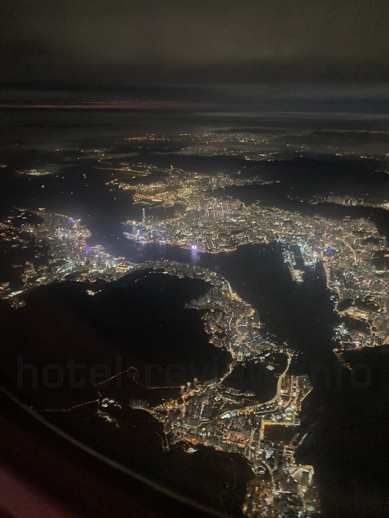 香港の上空から見た夜景