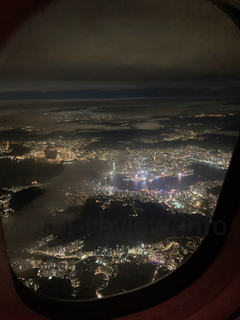 上空から見た香港の夜景
