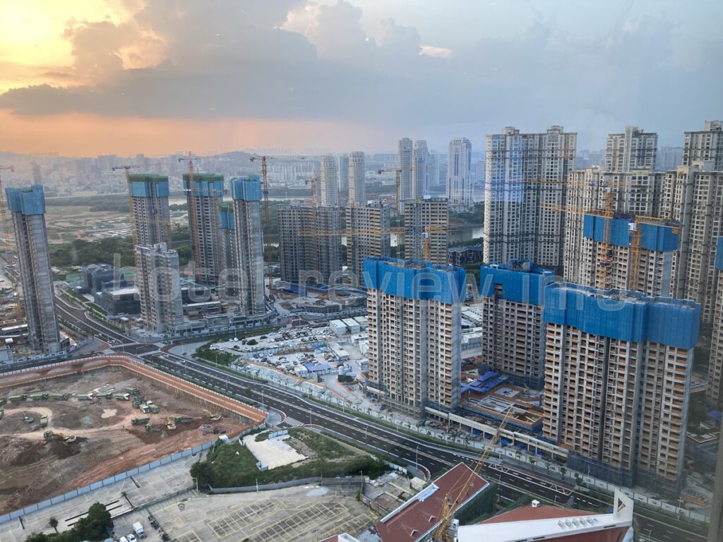 中国の高層マンション建築現場