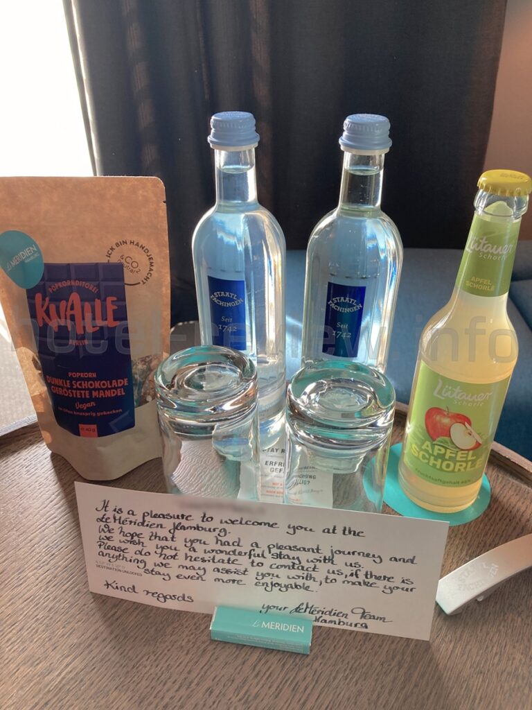 ルメリディアンハンブルクのウエルカムギフト